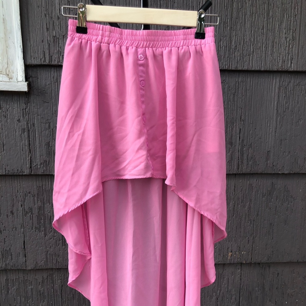 Pink High Low Skirt